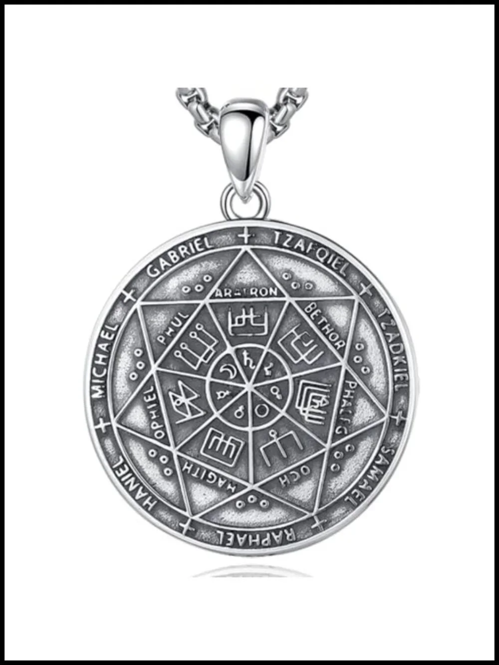 925 Sterling Silver Seven Archangels Catholic Pendant Necklace Religious Gift
